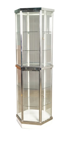VITRINA HEXAGONAL BISELADA